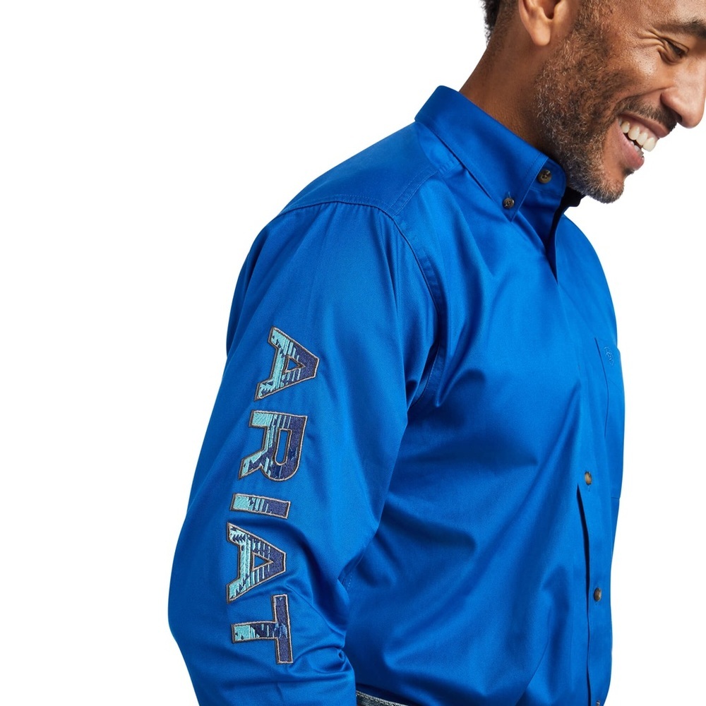 Ariat Men's Royal Blue Casual Button-Down Shirt - Picture 2 of 8
